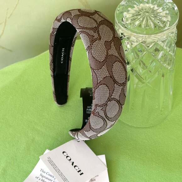 COACH SIGNATURE HEADBAND BOXED:NWT OAK C6359 - Picture 1 of 12